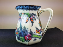 Load image into Gallery viewer, Antique Jug or Pitcher with Exotic Birds Pattern Victorian 1800's Keeling Losol Ware Ceramic Pottery