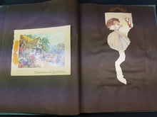Load image into Gallery viewer, Antique Scrapbook with Victorian Edwardian and Art Deco Paper Scraps Images Early 1900's Scrap Book Original 32 Pages Scrap Book Album