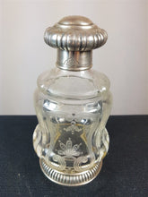Load image into Gallery viewer, Antique French Sterling Silver and Etched Glass Perfume Bottle Art Nouveau Late 1800's - Early 1900's