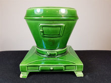 Load image into Gallery viewer, Antique Victorian Pot Belly Stove Planter Plant Pot Ceramic Pottery Novelty Shape Late 1800's Original Rare