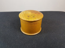 Load image into Gallery viewer, Antique Round Wooden Jewelry Vanity or Trinket Box Early 1900's Treen Wood with Hand Painted Flowers on Top Lid