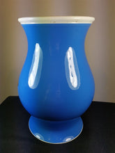 Load image into Gallery viewer, Antique Pharmacy Jar Vase Blue White and Gold Ceramic Pottery Late 1800's Original