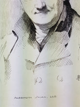 Load image into Gallery viewer, Antique Ink Drawing of Man Alexander Adam Portrait Signed and Titled on Paper Victorian Original Fountain Pen Art 1800's