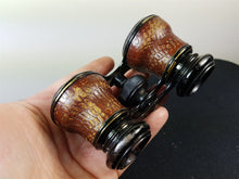 Load image into Gallery viewer, Antique Opera Glasses Binoculars Brown Leather and Metal Early 1900's Edwardian