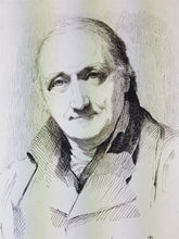 Load image into Gallery viewer, Antique Ink Drawing of Man Alexander Adam Portrait Signed and Titled on Paper Victorian Original Fountain Pen Art 1800's