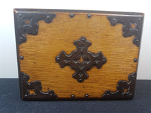 Load image into Gallery viewer, Antique Jewelry Trinket or Sewing Box Wood and Metal Victorian 1800's Original Wooden