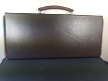Load image into Gallery viewer, Vintage Jewelry Salesman Travel Display Bag Case Traveling Bag Brown Leather and Silver Chrome Metal 1930's