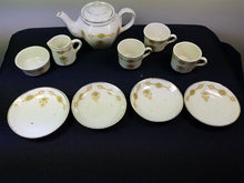 Load image into Gallery viewer, Antique Miniature Tea Set Child's Doll's Victorian Ceramic Teapot Saucer's Teacups  Children's 1800's Original