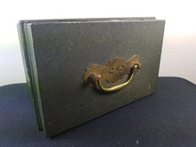 Load image into Gallery viewer, Vintage Metal Cash Money Box 1920's - 1930's with Removable Coin Tray Tin Metal and Brass