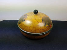 Load image into Gallery viewer, Vintage Wooden Jewelry or Trinket Box Painted Wood 1920's Original Round with Hand Painted Flowers
