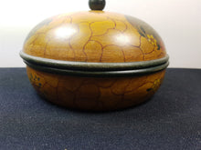 Load image into Gallery viewer, Vintage Wooden Jewelry or Trinket Box Painted Wood 1920's Original Round with Hand Painted Flowers