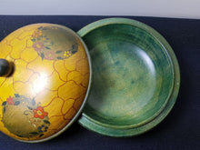 Load image into Gallery viewer, Vintage Wooden Jewelry or Trinket Box Painted Wood 1920's Original Round with Hand Painted Flowers