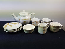 Load image into Gallery viewer, Antique Miniature Tea Set Child's Doll's Victorian Ceramic Teapot Saucer's Teacups  Children's 1800's Original