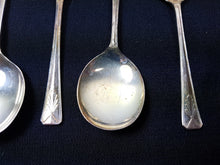Load image into Gallery viewer, Vintage Silver Plated Dessert Serving Spoons Set 1920's - 1930's Art Deco Retro JT S Hallmark