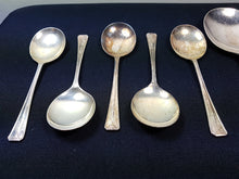 Load image into Gallery viewer, Vintage Silver Plated Dessert Serving Spoons Set 1920's - 1930's Art Deco Retro JT S Hallmark