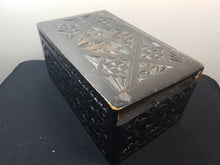 Load image into Gallery viewer, Antique Jewelry or Trinket Box Hand Carved Wood Wooden Victorian 1800's Original