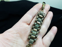Load image into Gallery viewer, Antique Pocket Watch Fob and Chain with Amber Glass Cameo Pendant Victorian 1800's Original