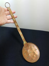 Load image into Gallery viewer, Antique Strainer Spoon Ladle Copper Metal Hand Made Original 1800's