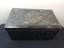 Load image into Gallery viewer, Antique Jewelry or Trinket Box Hand Carved Wood Wooden Victorian 1800's Original