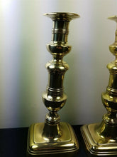 Load image into Gallery viewer, Antique Brass Candlestick Holders 1800's Victorian Original Candle Stick Holder Set Pair of 2