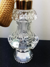 Load image into Gallery viewer, Vintage Cut Crystal Glass Perfume Atomizer Bottle Atomiser 1920's Clear Glass and Gold Brass Metal