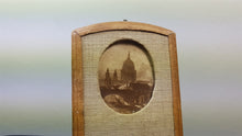 Load image into Gallery viewer, Antique Perpetual Calendar 1908 in Wood Leather Linen & Glass Frame with St Paul's Cathedral London England Picture Desk Top Edwardian