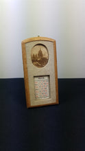 Load image into Gallery viewer, Antique Perpetual Calendar 1908 in Wood Leather Linen & Glass Frame with St Paul's Cathedral London England Picture Desk Top Edwardian