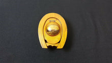 Load image into Gallery viewer, Antique Mauchline Ware Treen Wood Horse Show and Jockey Cap Inkwell Box Blairgowrie Scotland Souvenir