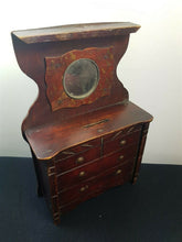 Load image into Gallery viewer, Antique Money Box Bank Miniature Doll Chest of Drawers Sideboard Wood Wooden Victorian Hand Made Original