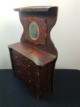 Load image into Gallery viewer, Antique Money Box Bank Miniature Doll Chest of Drawers Sideboard Wood Wooden Victorian Hand Made Original