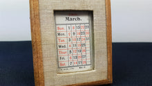 Load image into Gallery viewer, Antique Perpetual Calendar 1908 in Wood Leather Linen & Glass Frame with St Paul's Cathedral London England Picture Desk Top Edwardian