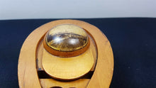 Load image into Gallery viewer, Antique Mauchline Ware Treen Wood Horse Show and Jockey Cap Inkwell Box Blairgowrie Scotland Souvenir