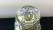 Load image into Gallery viewer, Vintage Glass Decanter Bottle Clear with Hand Painted Flowers 1930's Original