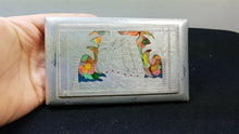 Load image into Gallery viewer, Antique Cigarette Case Aluminum Metal Trench Art Silver Metal Hand Etched Vintage