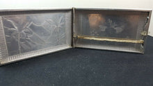 Load image into Gallery viewer, Antique Cigarette Case Aluminum Metal Trench Art Silver Metal Hand Etched Vintage