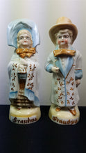 Load image into Gallery viewer, Antique Grandma and Grandpa Figurines Set of 2 Germany German Bisque Porcelain Hand Painted Victorian 1895 Pair
