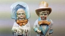 Load image into Gallery viewer, Antique Grandma and Grandpa Figurines Set of 2 Germany German Bisque Porcelain Hand Painted Victorian 1895 Pair