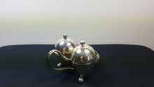 Load image into Gallery viewer, Vintage Silver Plated Salt and Pepper Shakers Mustard Pot Salt Cellar Cruet Set Silver Plate Silverplated Silverplate 1920's 1930's English