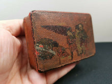 Load image into Gallery viewer, Antique Trinket or Jewelry Box Japanese with Painting on Top Lid Asian Oriental Lacquer Ware Hand Painted Original