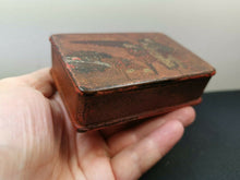 Load image into Gallery viewer, Antique Trinket or Jewelry Box Japanese with Painting on Top Lid Asian Oriental Lacquer Ware Hand Painted Original