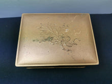 Load image into Gallery viewer, Vintage Chocolates Tin Box Gold Metal with Flower Bouquet Relief Early 1900's Original Carr of England English British Confectionery