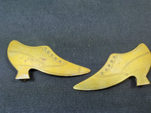 Load image into Gallery viewer, Antique Brass Victorian Ladies Shoes Cobblers Shop Display Set 1800's Original Hand Made Pair Miniature Art Sculpture
