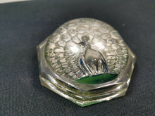 Load image into Gallery viewer, Vintage Glass Paperweight Peacock Bird Intaglio Art Deco 1930's