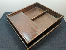 Load image into Gallery viewer, Antique Letter Rack Holder Desk Top Wooden Wood Writing Slope Storage Box
