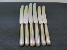 Load image into Gallery viewer, Vintage Silverware Flatware Cutlery Knife Set of 6 Knives Art Deco Silver Handle and Stainless Steel Blades  1920's - 1930's