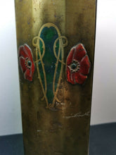 Load image into Gallery viewer, Antique Victory Tin Box Art Nouveau Tin Metal Box with Man and Woman Lady Victorian Original Late 1800's  Gold Green and Red