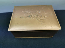Load image into Gallery viewer, Vintage Chocolates Tin Box Gold Metal with Flower Bouquet Relief Early 1900's Original Carr of England English British Confectionery