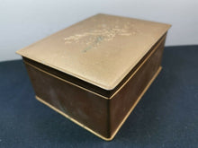Load image into Gallery viewer, Vintage Chocolates Tin Box Gold Metal with Flower Bouquet Relief Early 1900's Original Carr of England English British Confectionery