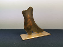 Load image into Gallery viewer, Antique Brass Victorian Ladies Boot Shoe Cobblers Display Sign Oil Lamp Light Reflector 1800's Original Hand Made Miniature Art Sculpture