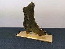 Load image into Gallery viewer, Antique Brass Victorian Ladies Boot Shoe Cobblers Display Sign Oil Lamp Light Reflector 1800's Original Hand Made Miniature Art Sculpture